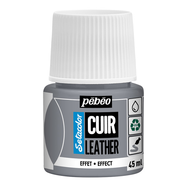 Peinture Cuir Setacolor 45 ml Effet Métal Argent