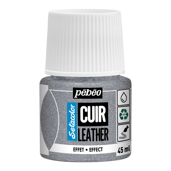 Peinture Cuir Setacolor 45 ml Effet Paillette Argent