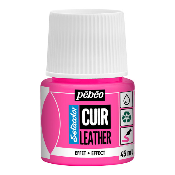 Peinture Cuir Setacolor 45 ml Effet Fluorescent Rose