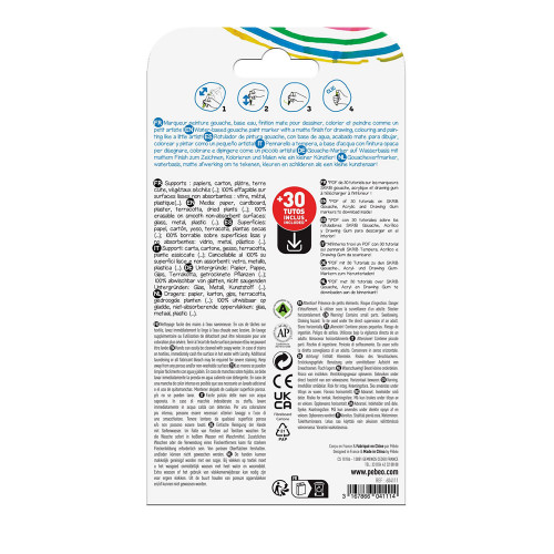 Marqueur gouache Skrib 6 couleurs