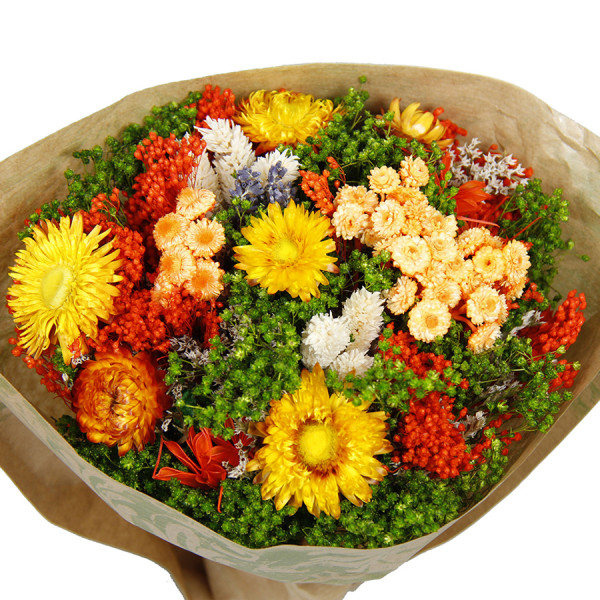 Bouquet de fleurs séchées Fantasy 30 cm - Orange