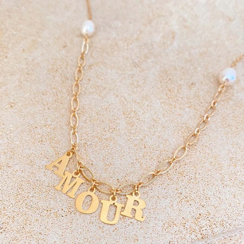 Pendentif Lettre P - Argent Massif 925 Doré à l'or 24K