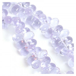 Perles de Bohème sur Fil - Goutte 6 x 9 mm Violet Transparent