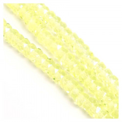 Perles de Bohème sur Fil - Rondelle Facettée Jaune Transparent AB 3 x 6 mm