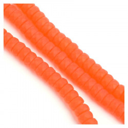 Perles de Bohème sur Fil - Rondelle Facettée Orange Mat 3 x 6 mm