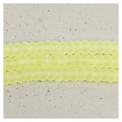 Perles de Bohème sur Fil - Rondelle Facettée Jaune Fluo Mat 3 x 6 mm