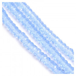 Perles de Bohème sur Fil - Rondelle Facettée Bleu Transparent 3 x 6 mm