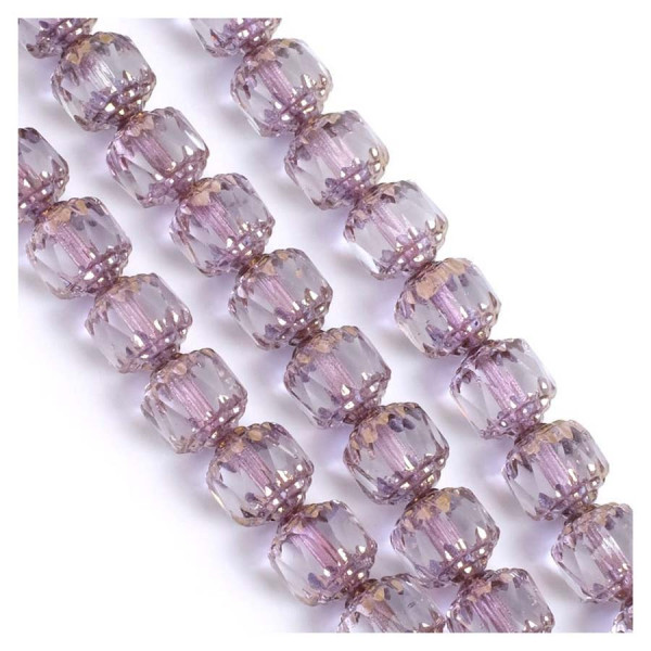 Perles de Bohème sur Fil - Baroque Facettée 8 mm Violet