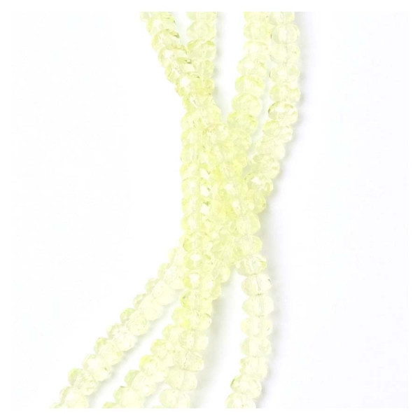 Perles de Bohème sur Fil - Facettées Jaune Transparent 2 x 4 mm