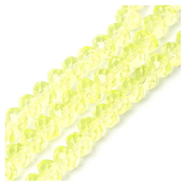 Perles de Bohème sur Fil - Facettées Jaune Vif Transparent 6 x 8 mm