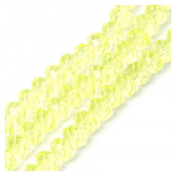 Perles de Bohème sur Fil - Facettées Jaune Vif Transparent 6 x 8 mm