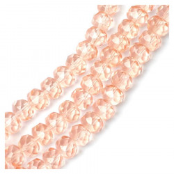 Perles de Bohème sur Fil - Facettées Corail Transparent 6 x 8 mm