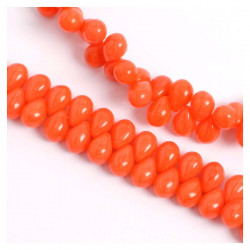 Perles de Bohème sur Fil - Goutte 5 x 7 mm Corail