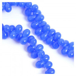 Perles de Bohème sur Fil - Goutte 5 x 7 mm Bleu Intense