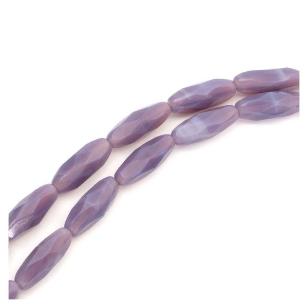 Perles de Bohème sur Fil - Olive 15 x 6 mm Violet