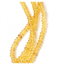 Perles de Bohème sur Fil - Facettées Jaune Orangé Transparent 2 x 4 mm