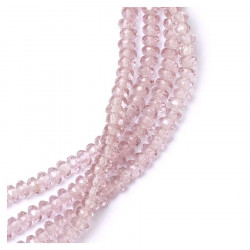 Perles de Bohème sur Fil - Facettées Vieux Rose Transparent 2 x 4 mm