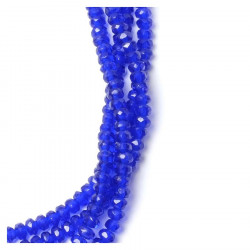 Perles de Bohème sur Fil - Facettées Bleu Nuit Transparent 2 x 4 mm