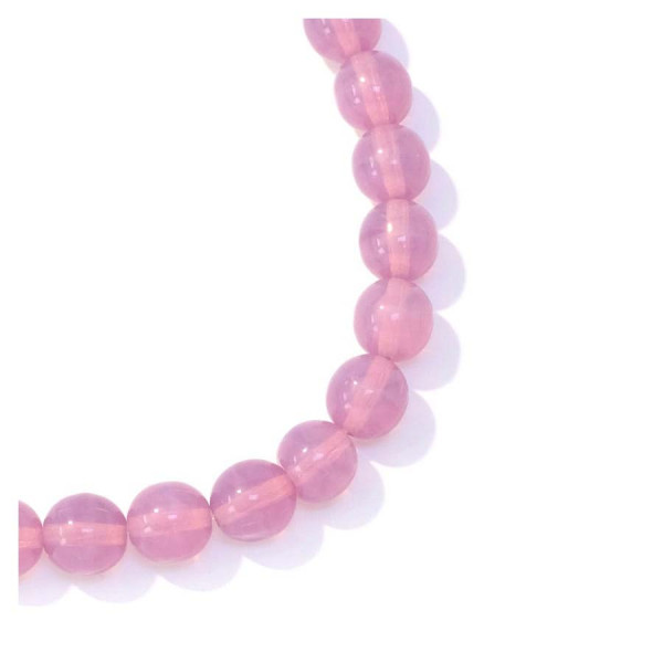 Perles de Bohème sur Fil - Rondes 8 mm Rose Transparent