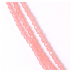 Perles de Bohème sur Fil - Rondes Facettées Rose Transparent 4 mm