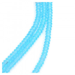 Perles de Bohème sur Fil - Donuts Bleu Transparent 2 x 4 mm