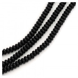 Perles de Bohème sur Fil - Donuts Noir 2 x 4 mm