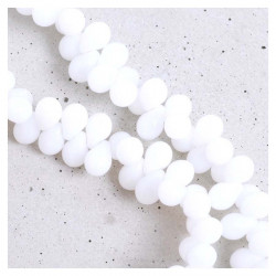 Perles de Bohème sur Fil - Goutte 5 x 7 mm Blanc