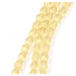 Perles de Bohème sur Fil - Rondes Facettées Jaune Transparent 8 mm