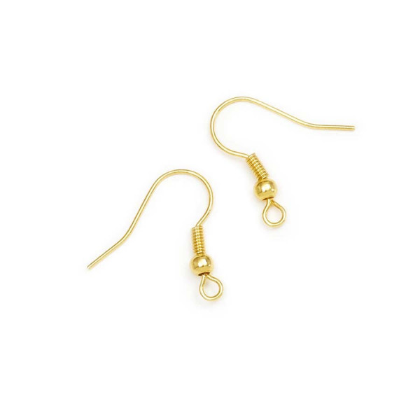 Crochet Boucle d'oreille Doré à l'or fin 24K - 10 pcs