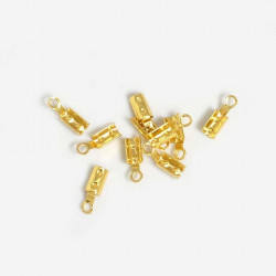 Embout de Cordon 2 mm Doré à l'or fin 24K - 10 pcs