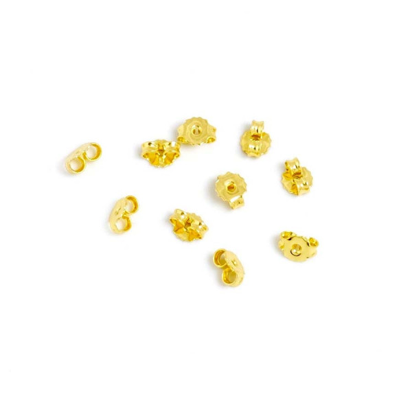 Fermoir Papillon Boucle d'oreille Doré à l'or fin 24K - 10 pcs