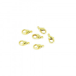 Fermoir Mousqueton 10 mm Doré à l'or fin 24K - 10 pcs