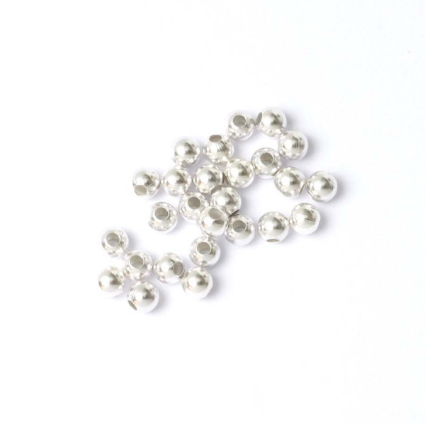 Perle Ronde 4 mm Argenté 925 - 10 pcs