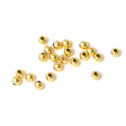 Perle Ronde 4 mm Doré à l'or fin 24K - 10 pcs