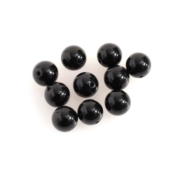 Perle Naturelle Ronde 8 mm Onyx Noire - 10 pcs