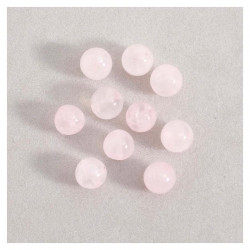 Perle Naturelle Ronde 8 mm Quartz Rose - 10 pcs