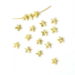 Perle Étoile 5 mm Doré à l'or fin 24K - 10 pcs