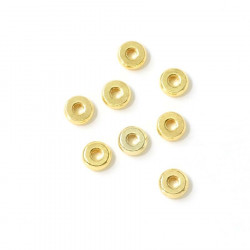 Perle Rondelle 6 mm Doré à l'or fin 24K - 10 pcs