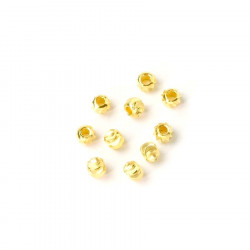 Perle Striée 3 mm Doré à l'or fin 24K - 10 pcs