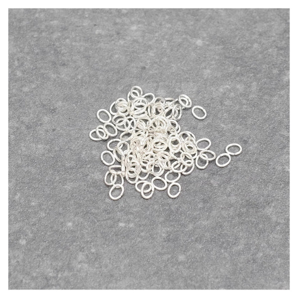 Anneau Ouvert Ovale 3 x 2,4 mm Argenté 925 - 100 pcs