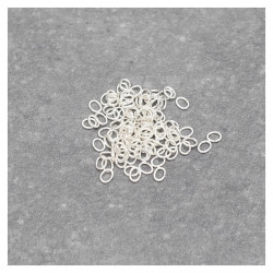 Anneau Ouvert Ovale 3 x 2,4 mm Argenté 925 - 100 pcs