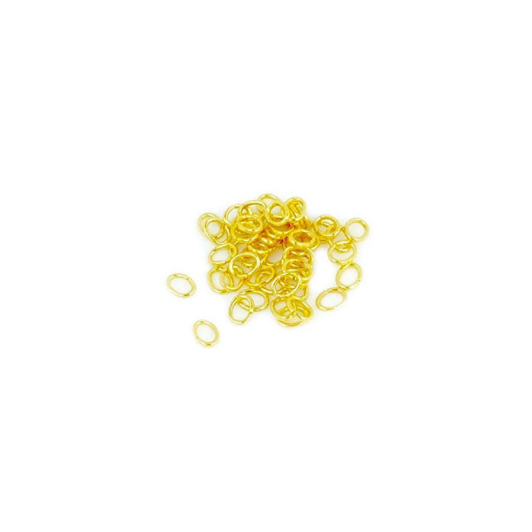 Anneau Ouvert Ovale 3 x 2,4 mm Doré à l'or fin 24K - 100 pcs