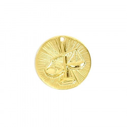 Pendentif Signe Astrologique Balance Doré à l'or fin 24K