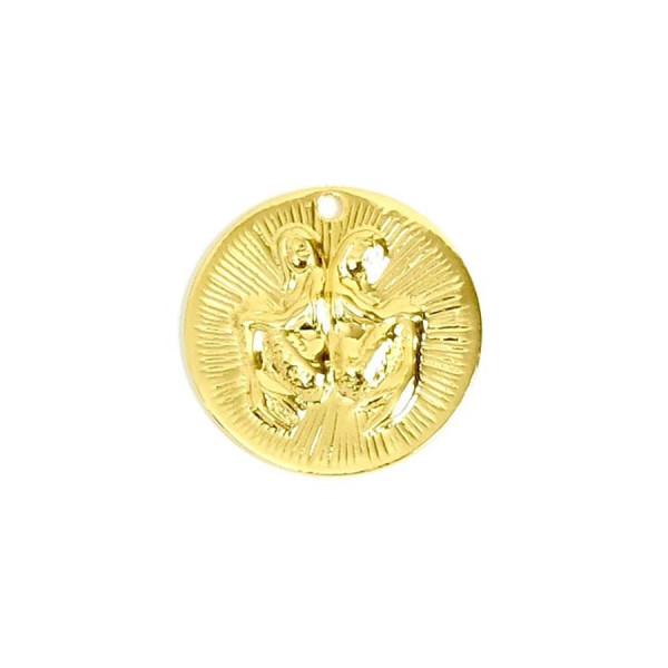 Pendentif Signe Astrologique Gémeaux Doré à l'or fin 24K