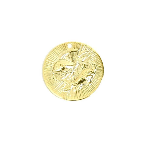 Pendentif Signe Astrologique Poisson Doré à l'or fin 24K