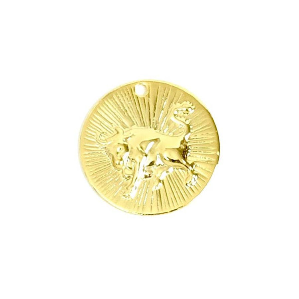 Pendentif Signe Astrologique Taureau Doré à l'or fin 24K