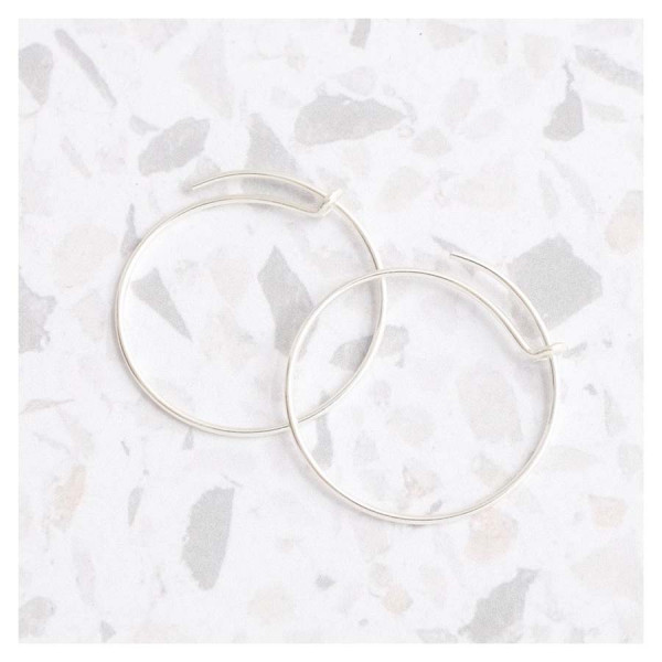 Boucle d'oreille Créole 20 mm Argenté 925 - 2 pcs