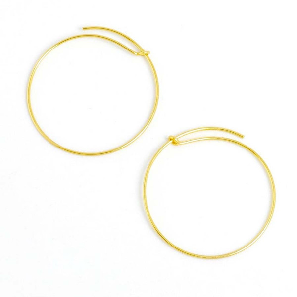 Boucle d'oreille Créole 30 mm Doré à l'or fin 24K - 2 pcs