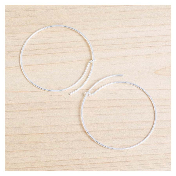 Boucle d'oreille Créole 30 mm Argenté 925 - 2 pcs