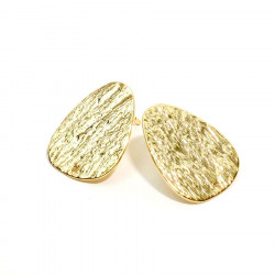 Clou d'oreille Texture Ardoise Doré à l'or fin 24K - 2 pcs